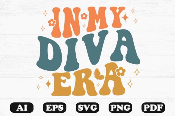 In My Diva Era Retro Wavy Svg T-shirt Graphics for Crafts