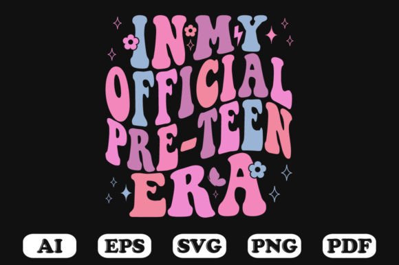 In My Official Pre-Teen Era Retro Wavy S Graphics for Crafts