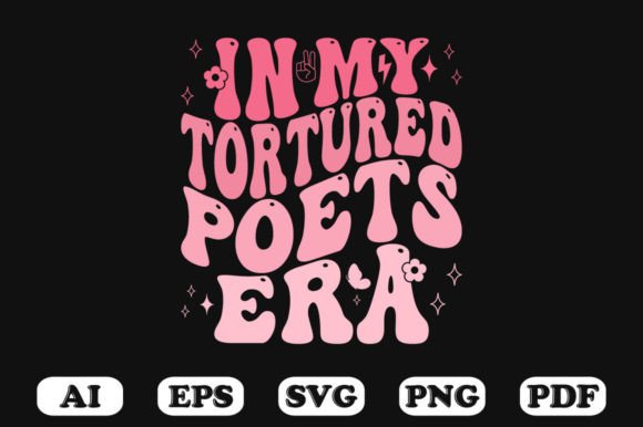 In My Tortured Poets Era Retro Wavy Svg for Crafts and Graphics